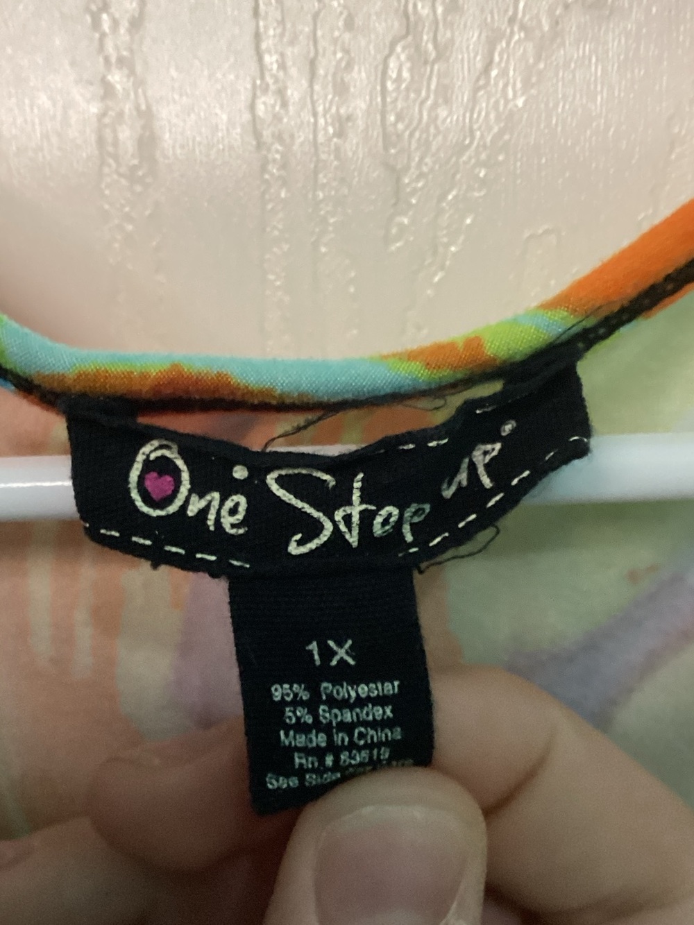 One Step up Multicolor Swirl Tank Top - Orange, Green, Blue, Purple, Pink - Picture 3 of 4